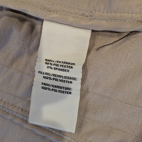 Quilted Bagatelle Collection Cropped Zip Up Jacket Beige Medium - Picture 5 of 7